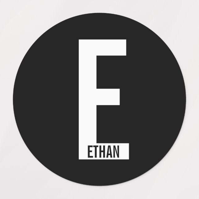 Étiquettes Modern Personalized Bold Monogram and Name Labels (Design 1)