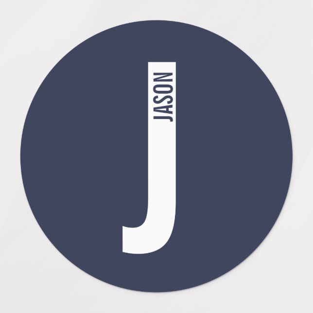 Étiquettes Modern Personalized Bold Monogram and Name Labels (Design 1)
