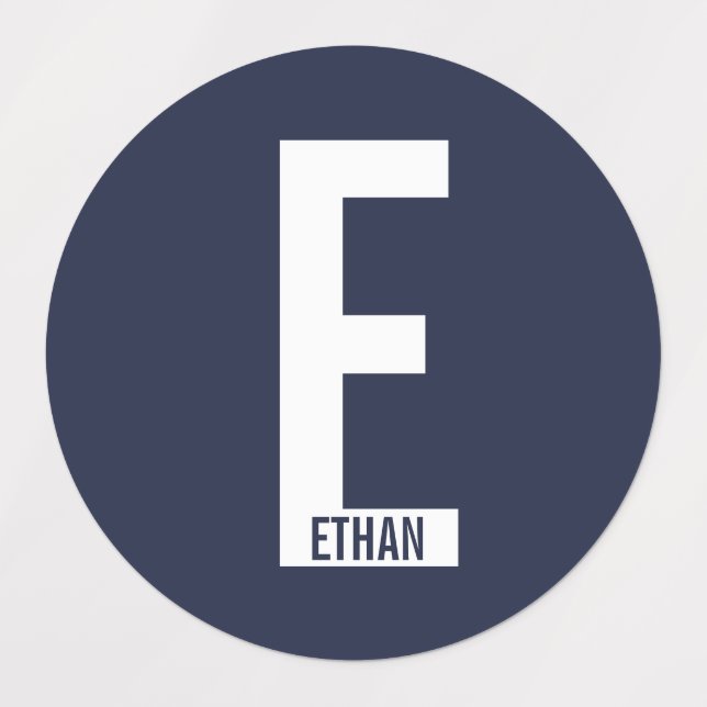 Étiquettes Modern Personalized Bold Monogram and Name Labels (Design 1)
