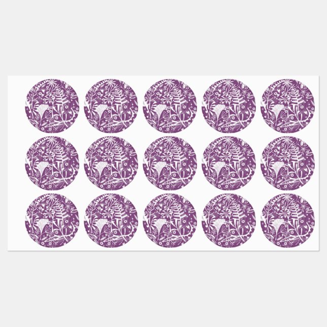 Étiquettes Moderne Botatanique Floral Purple (Feuille)
