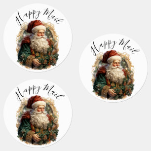 Étiquettes Moderne Cute Aquarelle Retro classique Santa Claus