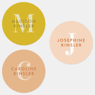 Étiquettes Moderne Simple Initial Boho Waterproof Nom Étiquet