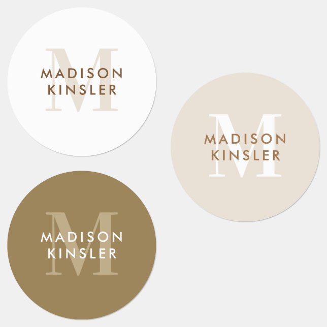 Étiquettes Moderne Simple Initial Boho Waterproof Nom Étiquet (Groupe)