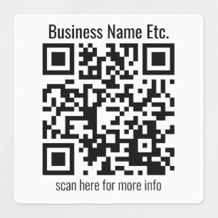 Étiquettes Modifiable instantanément QR Code & Business Name 