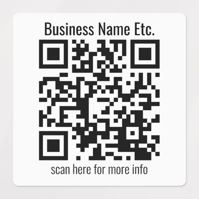 Étiquettes Modifiable instantanément QR Code & Business Name  (Design 3)