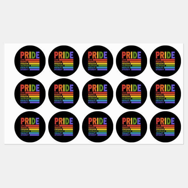 Étiquettes Mois des fiertés LGBT (Feuille)