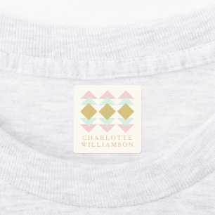 Étiquettes Monnaie blanche et Gold Nom géométrique personnali