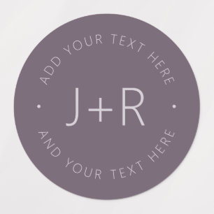 Étiquettes Monogramme de couples élégants Texte éditable Étan