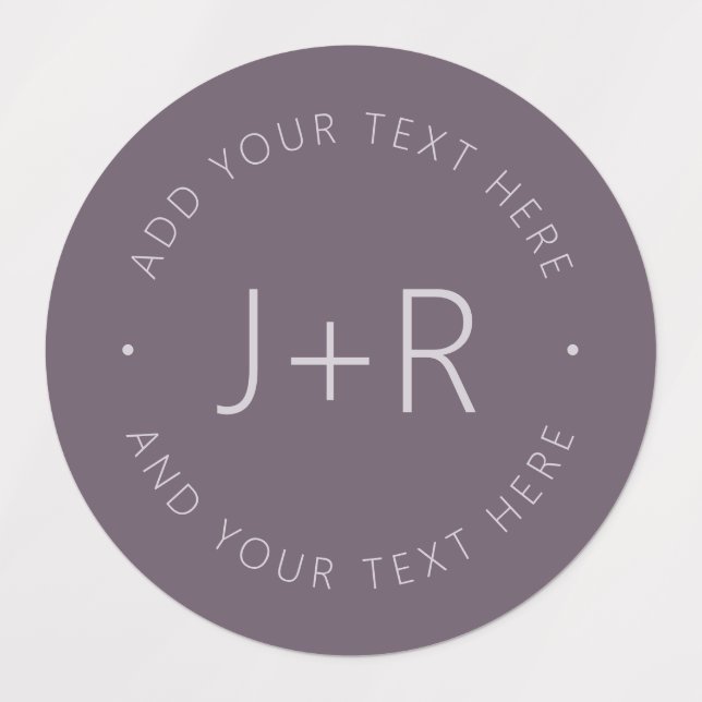 Étiquettes Monogramme de couples élégants Texte éditable Étan (Design 3)