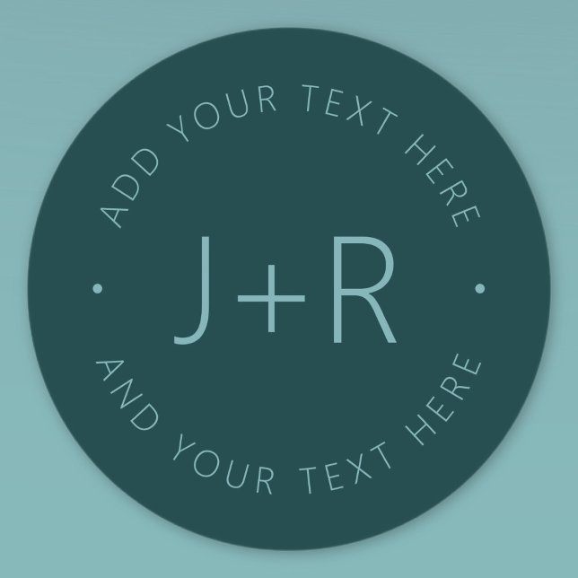 Étiquettes Monogramme de couples élégants Texte éditable Étan (Créateur téléchargé)