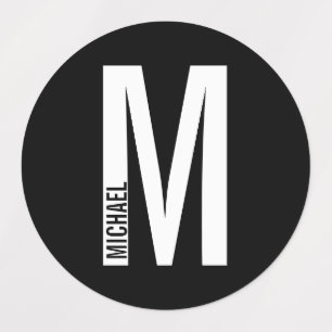 Étiquettes Monogramme et nom personnalisés modernes