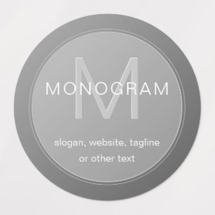 Étiquettes Monogramme étanche unique Conception et gris modif