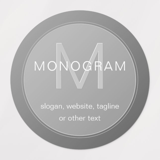 Étiquettes Monogramme étanche unique Conception et gris modif (Design 1)
