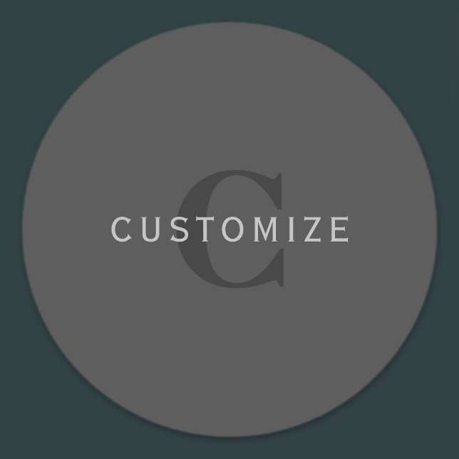 Étiquettes Monogramme moderne gris foncé modifiable Modèle de (Créateur téléchargé)