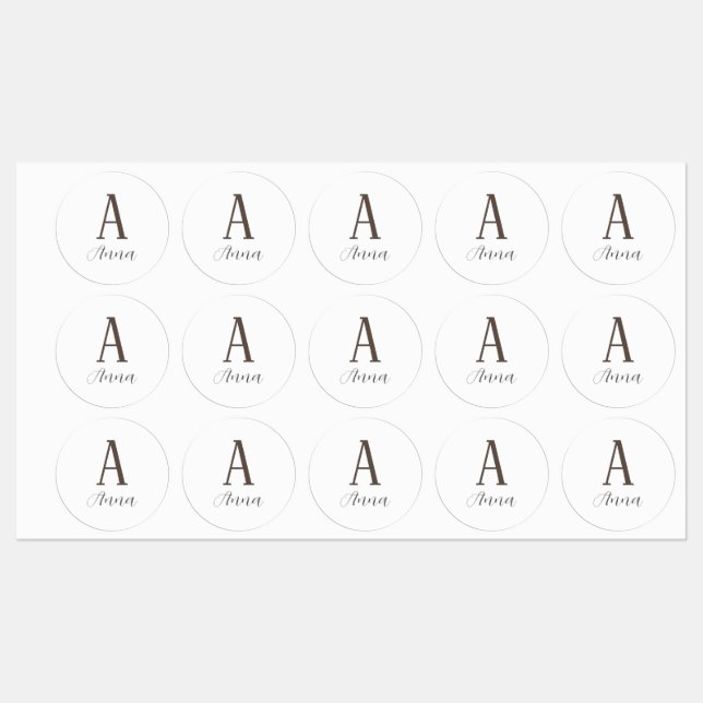 Étiquettes Monogramme Vibe d'automne (Feuille)