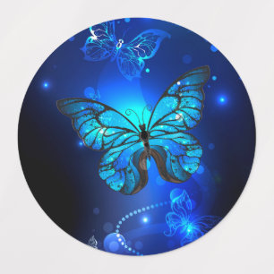Étiquettes Morpho Butterfly in the Dark Background