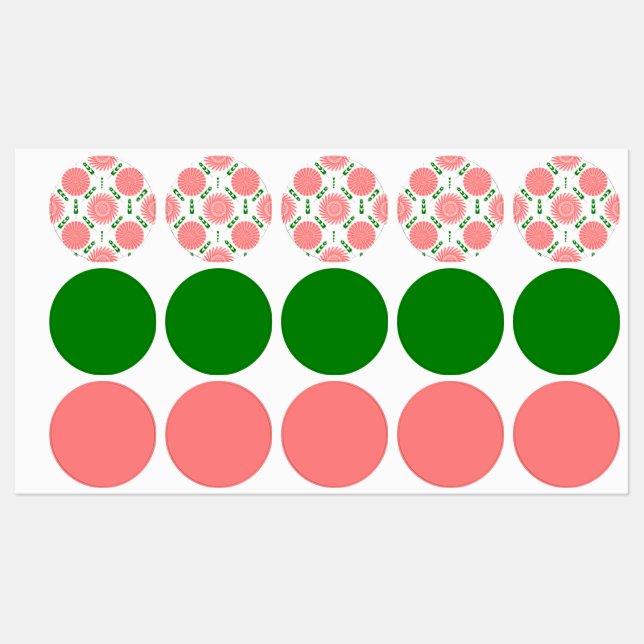 Étiquettes  motif à fleurs roses  (Feuille)