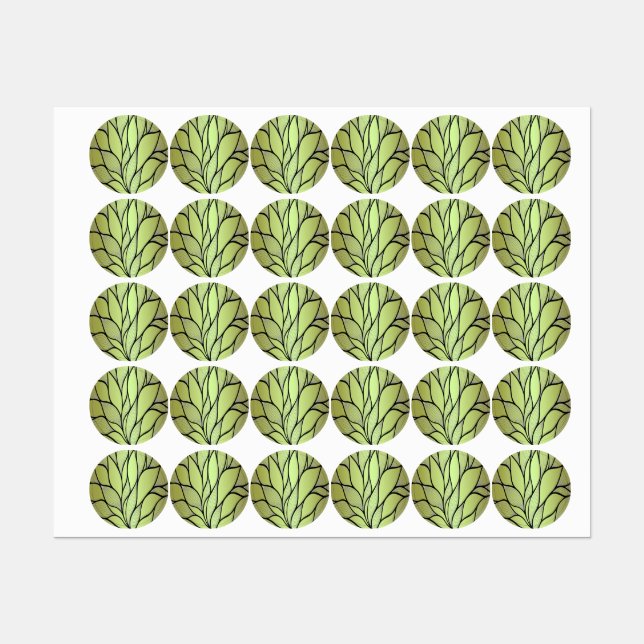 Étiquettes Motif de congé créatif vert olive (Feuille)