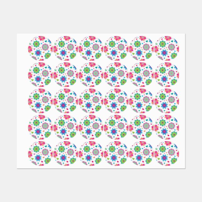 Étiquettes Motif de fleurs (Feuille)