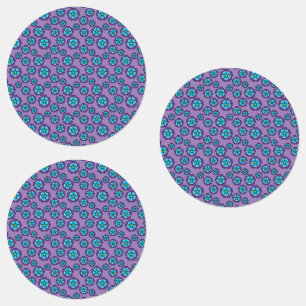 Étiquettes Motif de fleurs bleu violet
