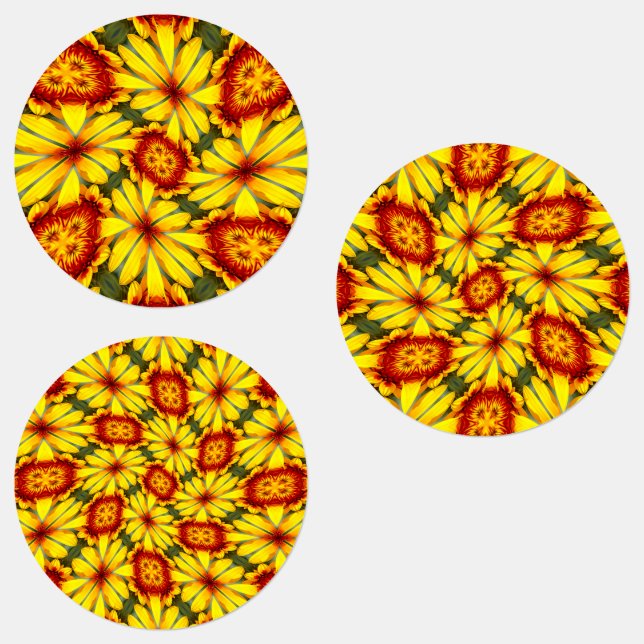 Étiquettes Motif de fleurs d'or (Groupe)