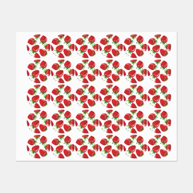 Étiquettes Motif de fraises (Feuille)