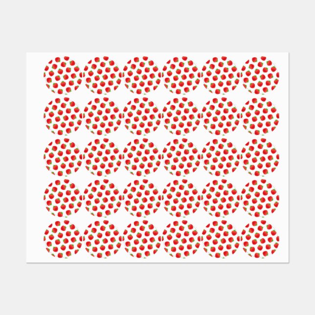 Étiquettes Motif de fraises (Feuille)