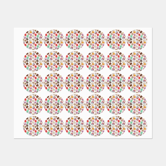 Étiquettes Motif de livre (Feuille)