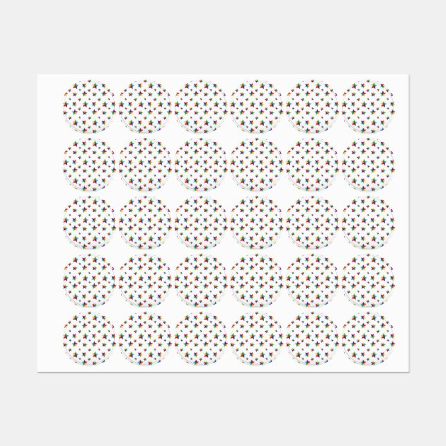 Étiquettes Motif d'étoiles (Feuille)