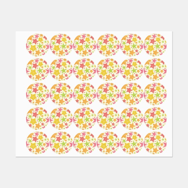 Étiquettes Motif d'étoiles (Feuille)