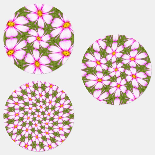 Étiquettes Motif Fleurs Cosmos (Groupe)