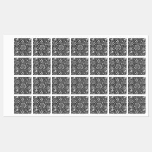 Étiquettes Motif floral monochrome vintage 