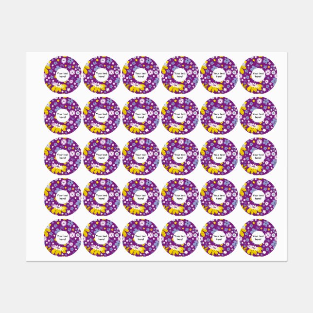 Étiquettes Motif floral sans couture (Feuille)