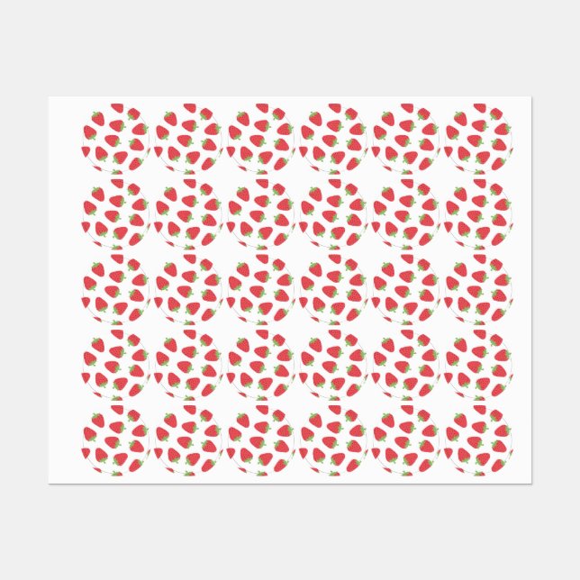 Étiquettes Motif fraise (Feuille)