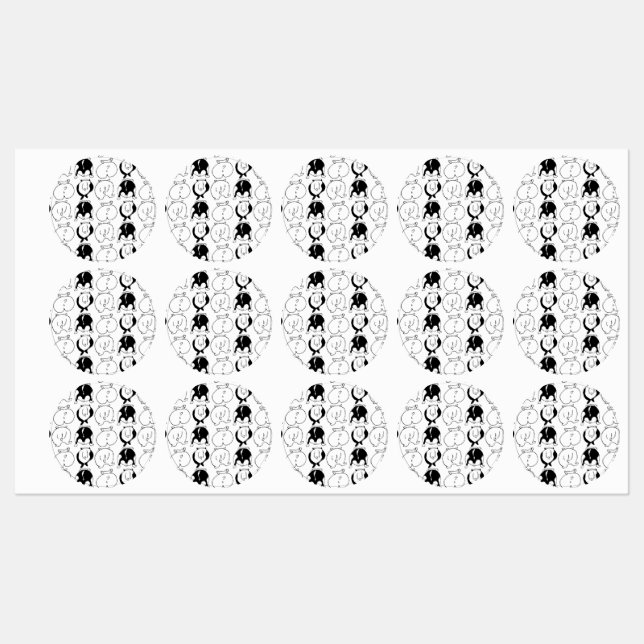 Étiquettes Motif Hamster Butts (Feuille)