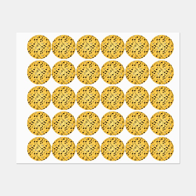 Étiquettes Motif musical (Feuille)
