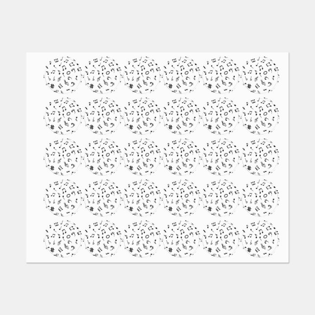 Étiquettes Motif musical (Feuille)