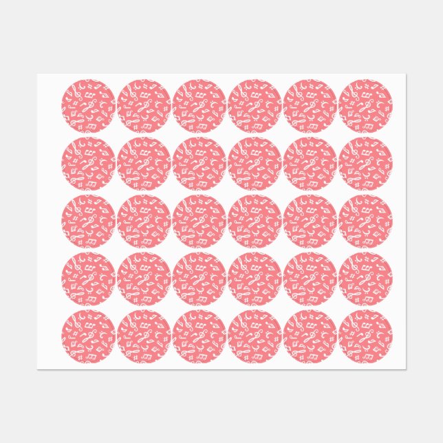 Étiquettes Motif musical (Feuille)