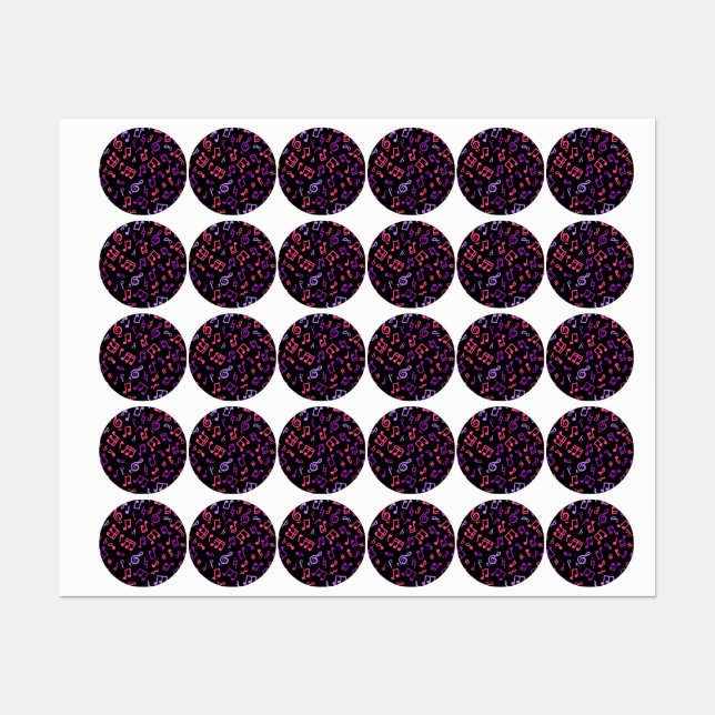 Étiquettes Motif musical (Feuille)