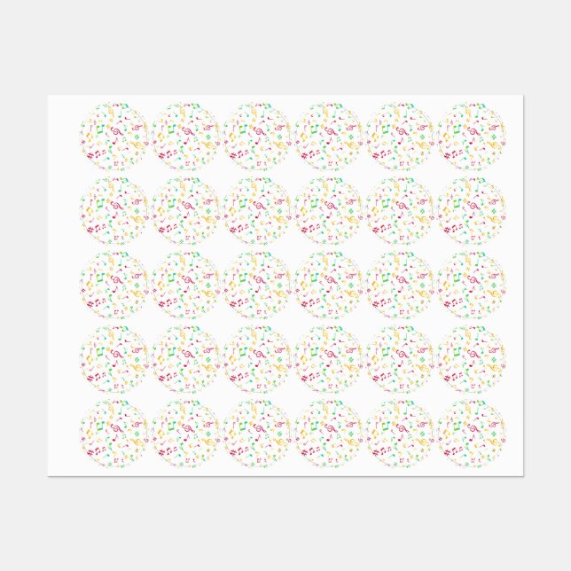 Étiquettes Motif musical (Feuille)