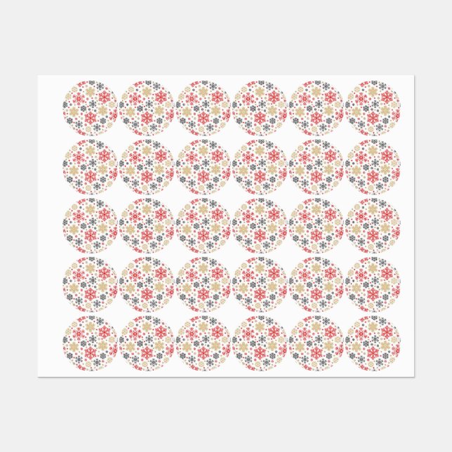 Étiquettes Motif Snowflake (Feuille)