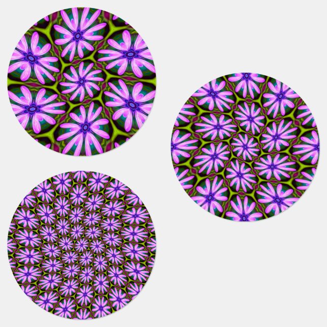 Étiquettes Motifs marguerite violet (Groupe)
