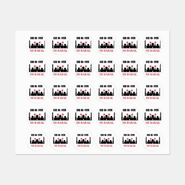Étiquettes Moubarak Ho Eid (Feuille)