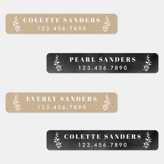 Étiquettes Neutre rustique Nom étanche (Groupe)