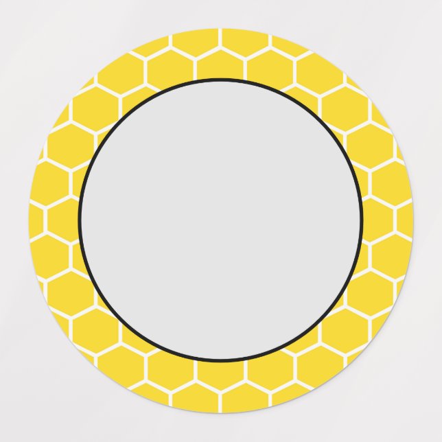 Étiquettes Nid d'abeille Géométrique Lignes blanches Bourdon (Design 1)