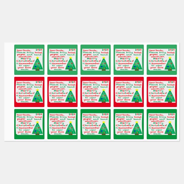Étiquettes Noël 2020 en mémoire (Feuille)