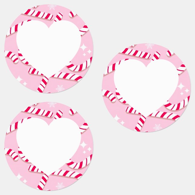Étiquettes Noël Canne de Bonbons  (Groupe)