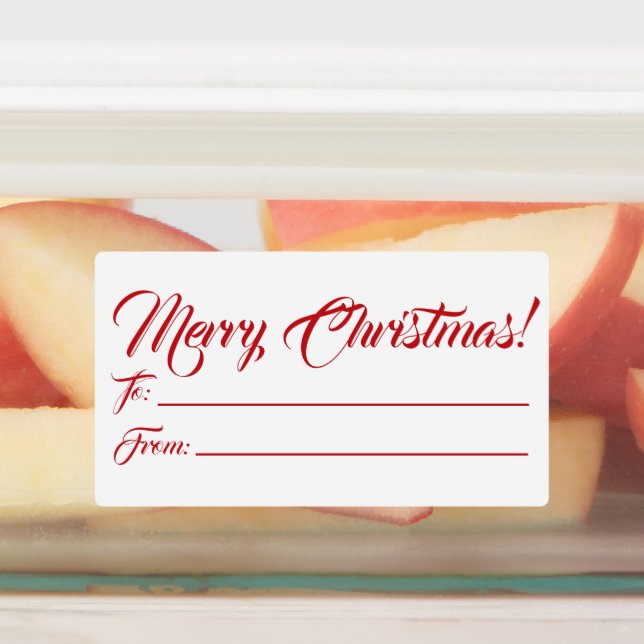 Étiquettes Noël rouge blanc à partir de l'écriture vide éléga (Apposé)