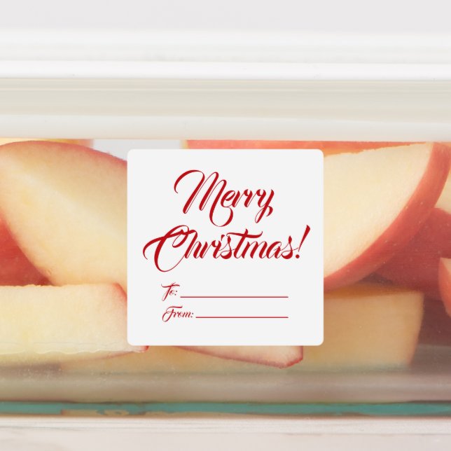 Étiquettes Noël rouge blanc à partir de l'écriture vide éléga (Apposé)