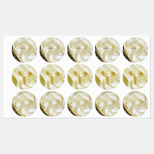 Étiquettes Noir avec or sur soie Champagne